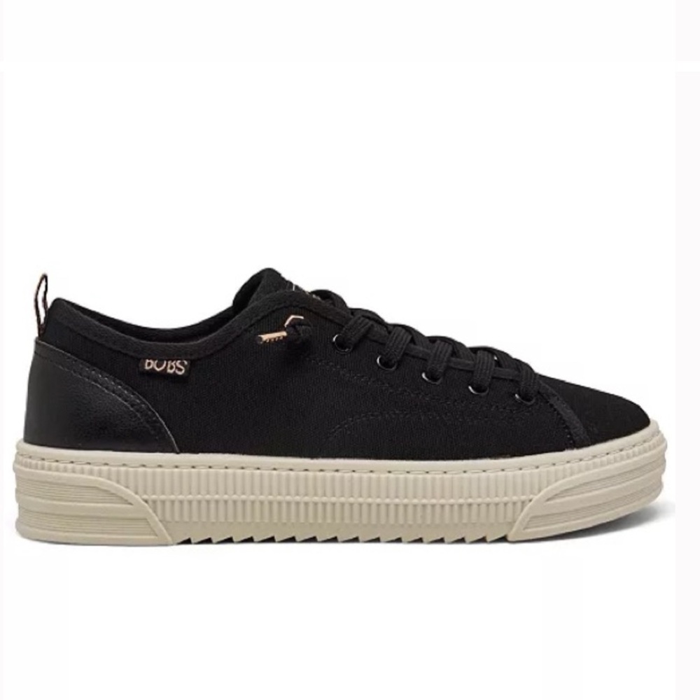 SKECHERS BLACK PLATFORM CASUAL SNEAKER - Picture 4 of 7